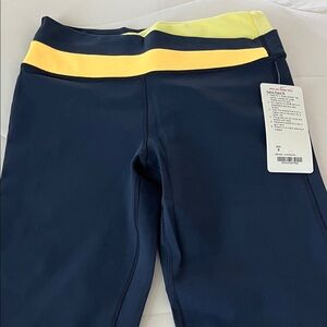 lululemon athletica Navy and Yellow Astro Pant New